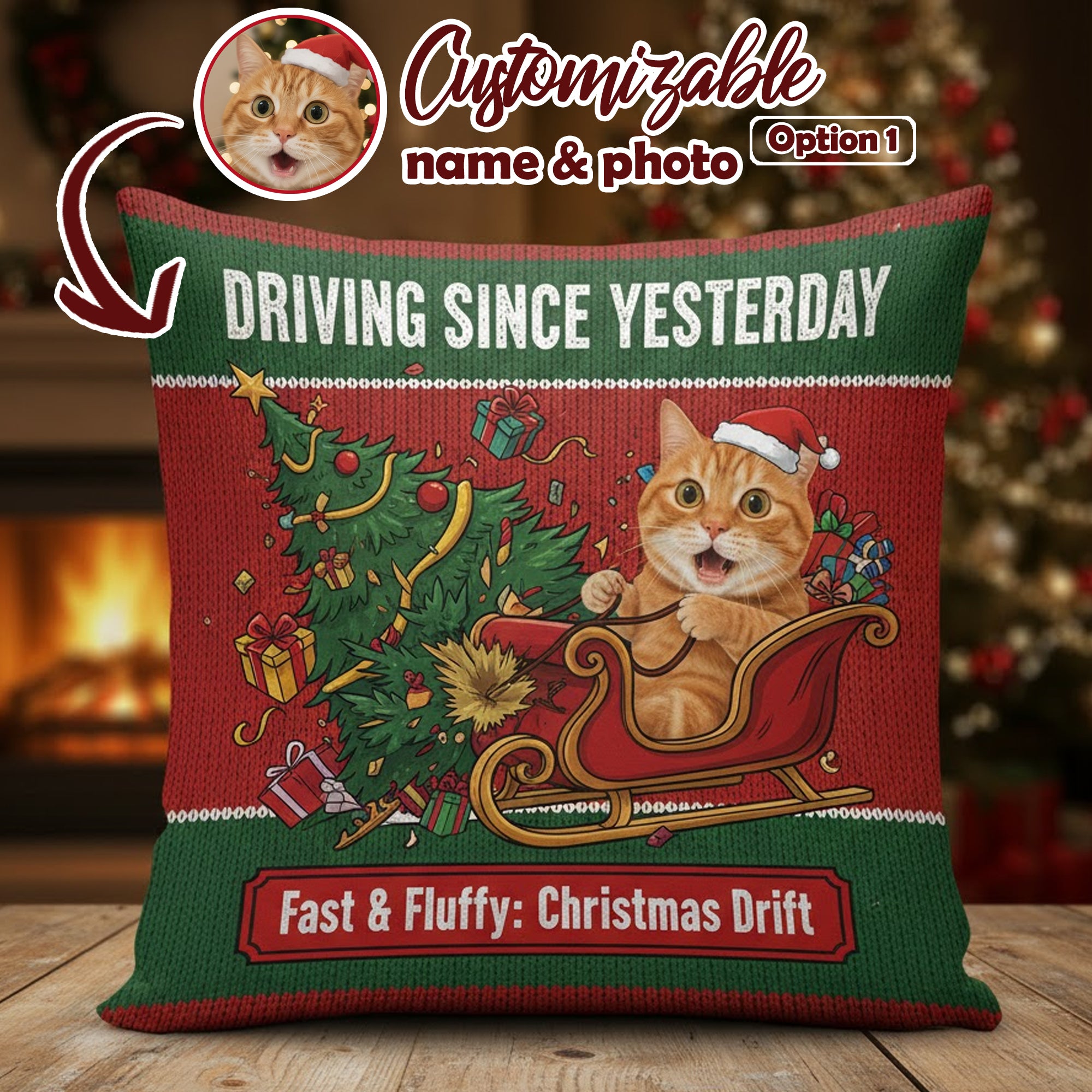 Funny Pet Christmas Pillow Combo – Driving Since Yesterday, Custom Cat  Photo Gift, Holiday Decor for Pet Lovers | Pillow 104