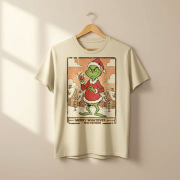 Grinch Christmas T-Shirt, Merry Whatever 1964 Edition Tee, Funny Holiday Graphic Top, Vintage Xmas Shirt, Retro Festive Gift | T-shirt 1