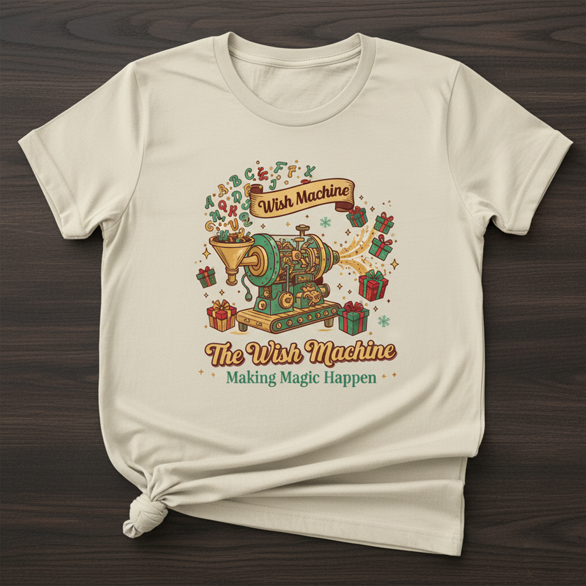 The Wish Machine Christmas T-Shirt, Magical Holiday Tee, Festive Gift Shirt, Vintage Xmas Top, Cute Christmas Outfit, Holiday Spirit Tee | T-shirt 28