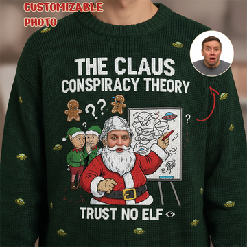 Custom Photo Ugly Christmas Sweater, Funny Santa Ugly Sweater, Personalized Face Xmas Jumper, Custom Family Holiday Sweatshirt | Ugly 26