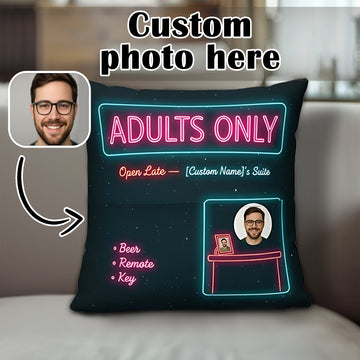 Custom “Adults Only” Pillow – Funny Personalized Christmas Cushion | Playful Holiday Gift for Friends | Pillow92