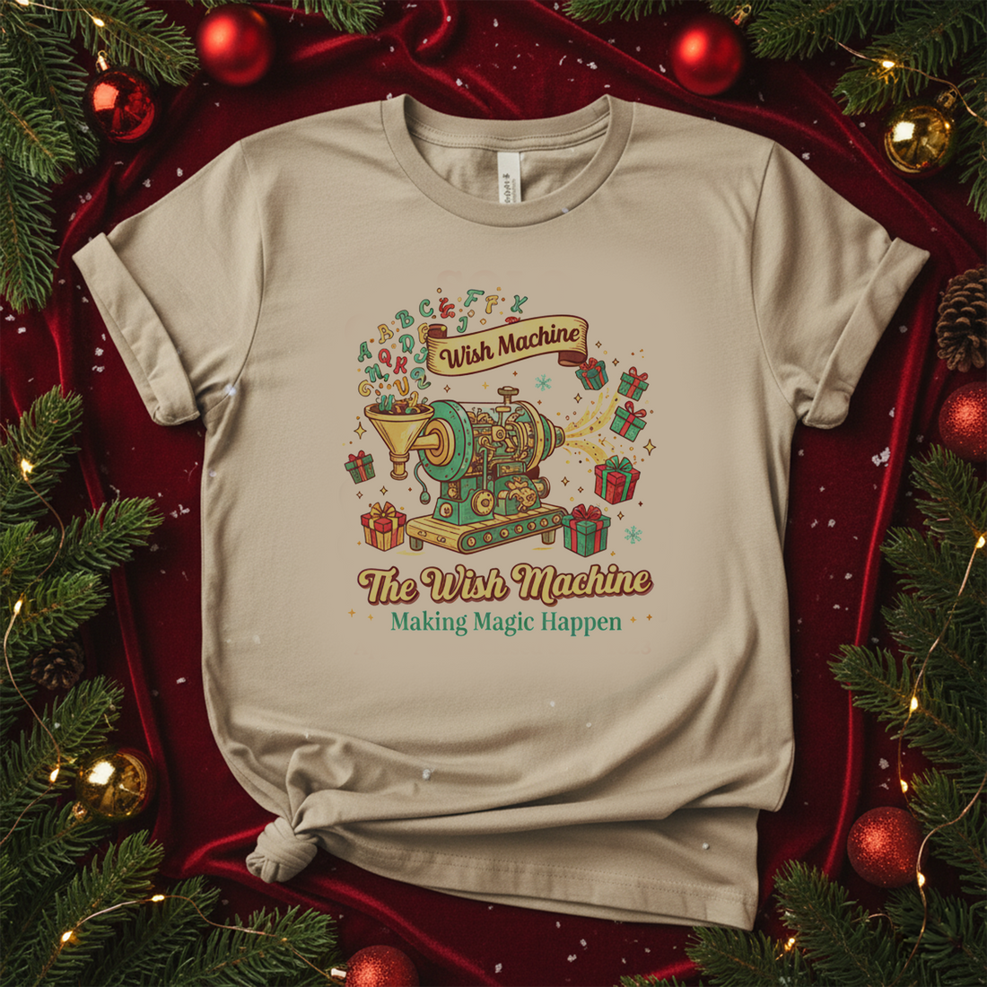 The Wish Machine Christmas T-Shirt, Magical Holiday Tee, Festive Gift Shirt, Vintage Xmas Top, Cute Christmas Outfit, Holiday Spirit Tee | T-shirt 28