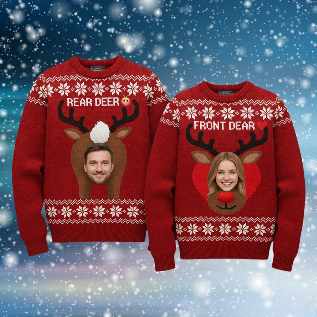 Custom Photo Couple Ugly Christmas Sweater, Jailed for Too Much Cheer, Bail Money Ready, Funny Matching Xmas Jumper, Personalized Sweater | Ugly 25