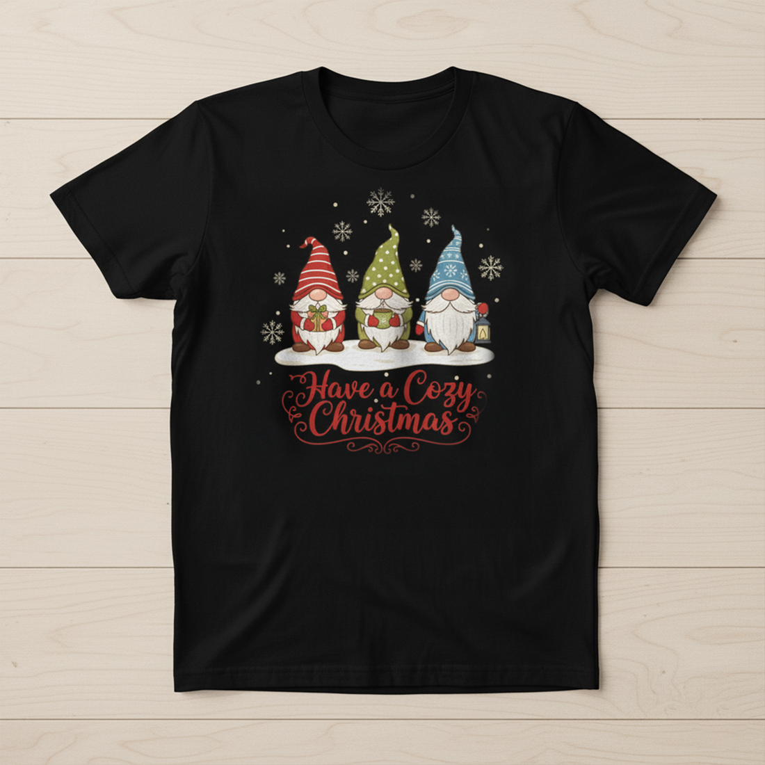 Have a Cozy Christmas Gnome T-Shirt, Cute Holiday Gnome Tee, Funny Xmas Gift for Women Men, Cozy Winter Family Matching Shirt, Festive Top | T-shirt 66