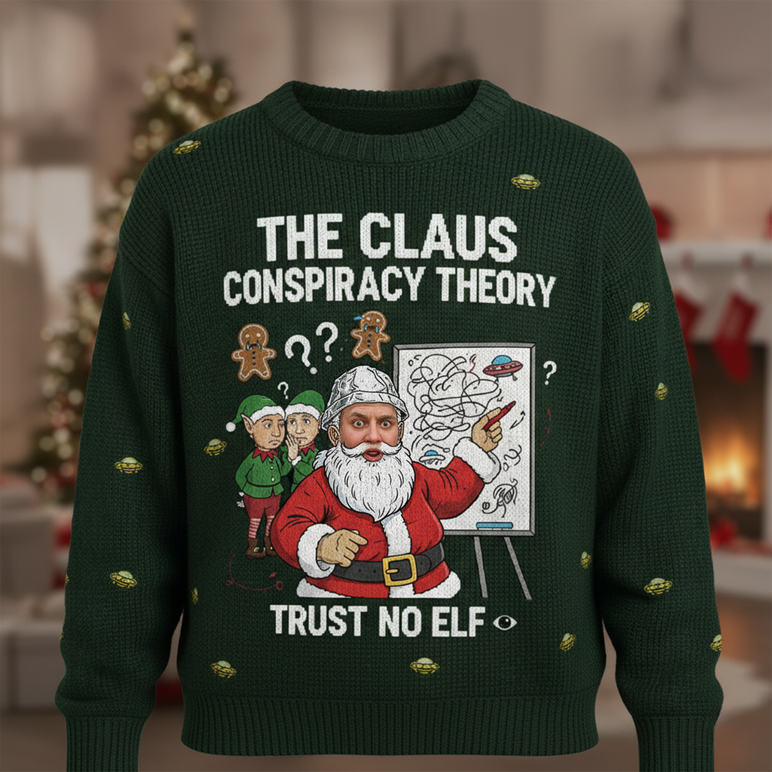 Custom Photo Ugly Christmas Sweater, Funny Santa Ugly Sweater, Personalized Face Xmas Jumper, Custom Family Holiday Sweatshirt | Ugly 26