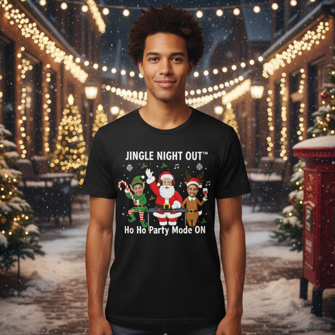 Mrs. Claus Reloaded Custom Photo T-Shirt, Funny Christmas Gift for Women, Personalized Santa Tee, Holiday Party Shirt, Ho Ho High Heels | T-shirt 1