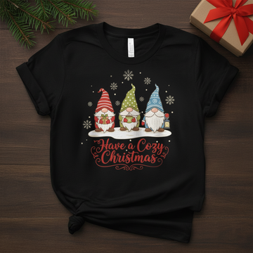 Have a Cozy Christmas Gnome T-Shirt, Cute Holiday Gnome Tee, Funny Xmas Gift for Women Men, Cozy Winter Family Matching Shirt, Festive Top | T-shirt 66