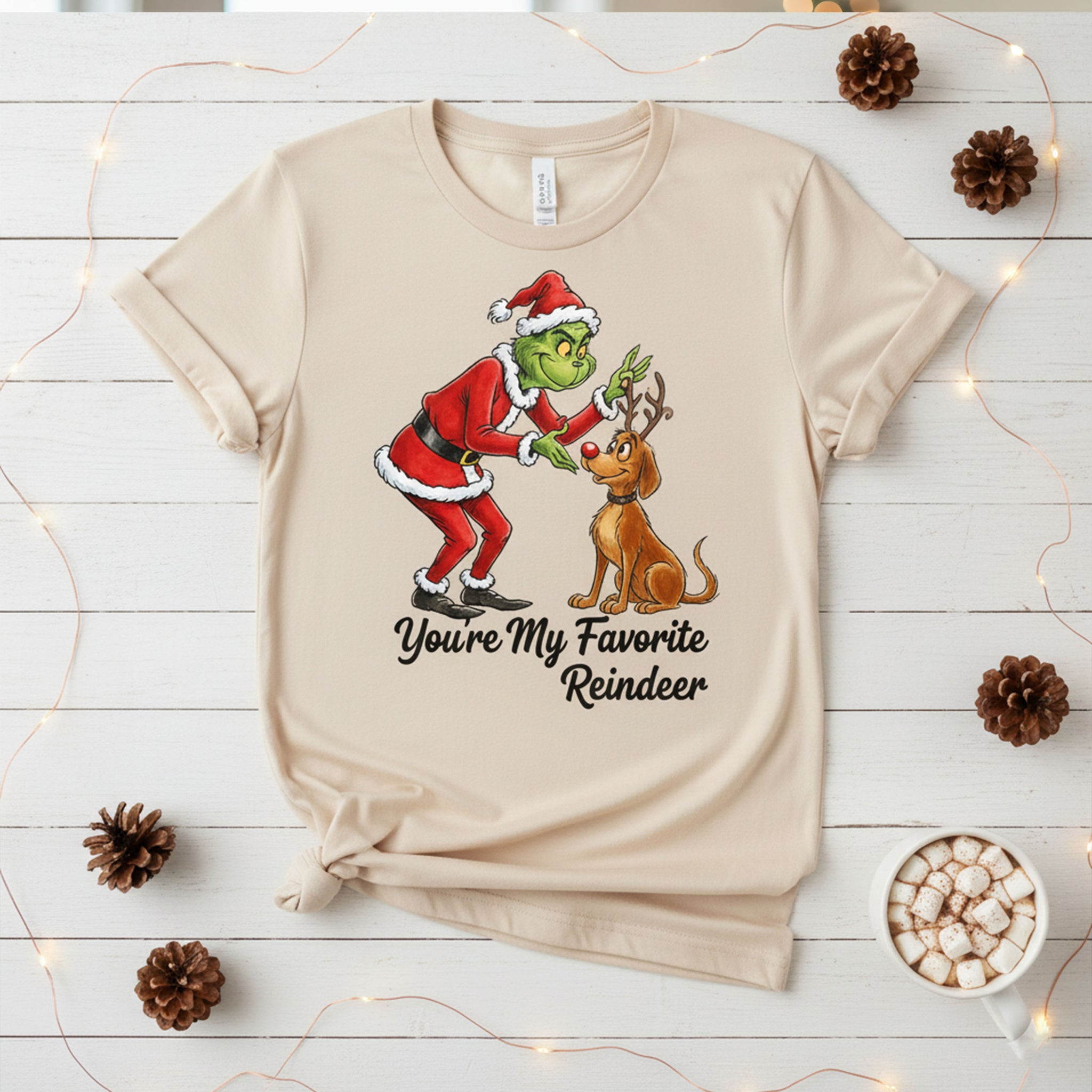 You’re My Favorite Reindeer T-Shirt, Grinch and Dog Christmas Tee, Funny Holiday Shirt, Whoville Xmas Top, Cute Winter Gift Idea | T-shirt 4