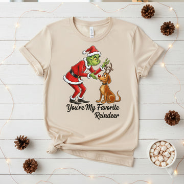 You’re My Favorite Reindeer T-Shirt, Grinch and Dog Christmas Tee, Funny Holiday Shirt, Whoville Xmas Top, Cute Winter Gift Idea | T-shirt 4
