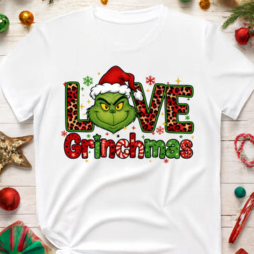 Love Grinchmas Christmas T-Shirt, Funny Holiday Tee, Cute Xmas Shirt for Men Women Kids, Holiday Gift Idea | Tshirt40