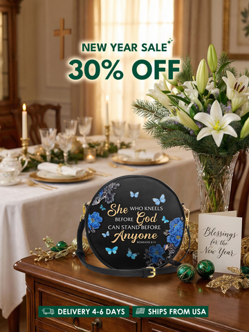 "Anchor" - Romans 8:31 Circle Crossbody Bag