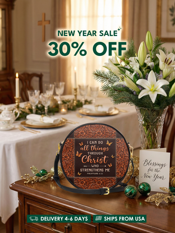 "Believe" - Philippians 4:13 Circle Crossbody Bag