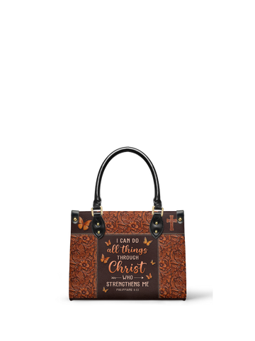 "Believe" - Philippians 4:13 Small Leather Handbag