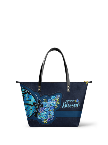 "Blessed" Leather Tote Bag