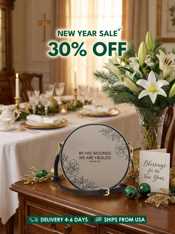 "Complete" - Isaiah 53:5 Circle Crossbody Bag