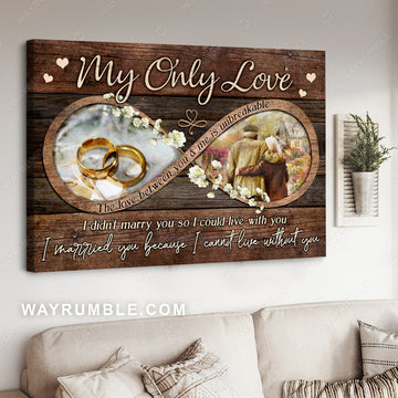 The infinity symbol, Wedding rings, Old loving couple, The love between you and me is unbreakable - Couple  Landscape Canvas Prints, Wall Art