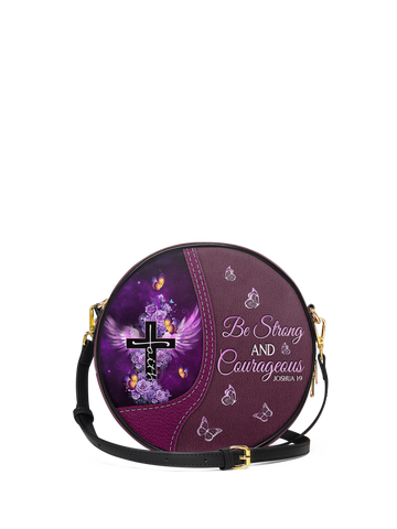 "Courage" - Joshua 1:9 Circle Crossbody Bag