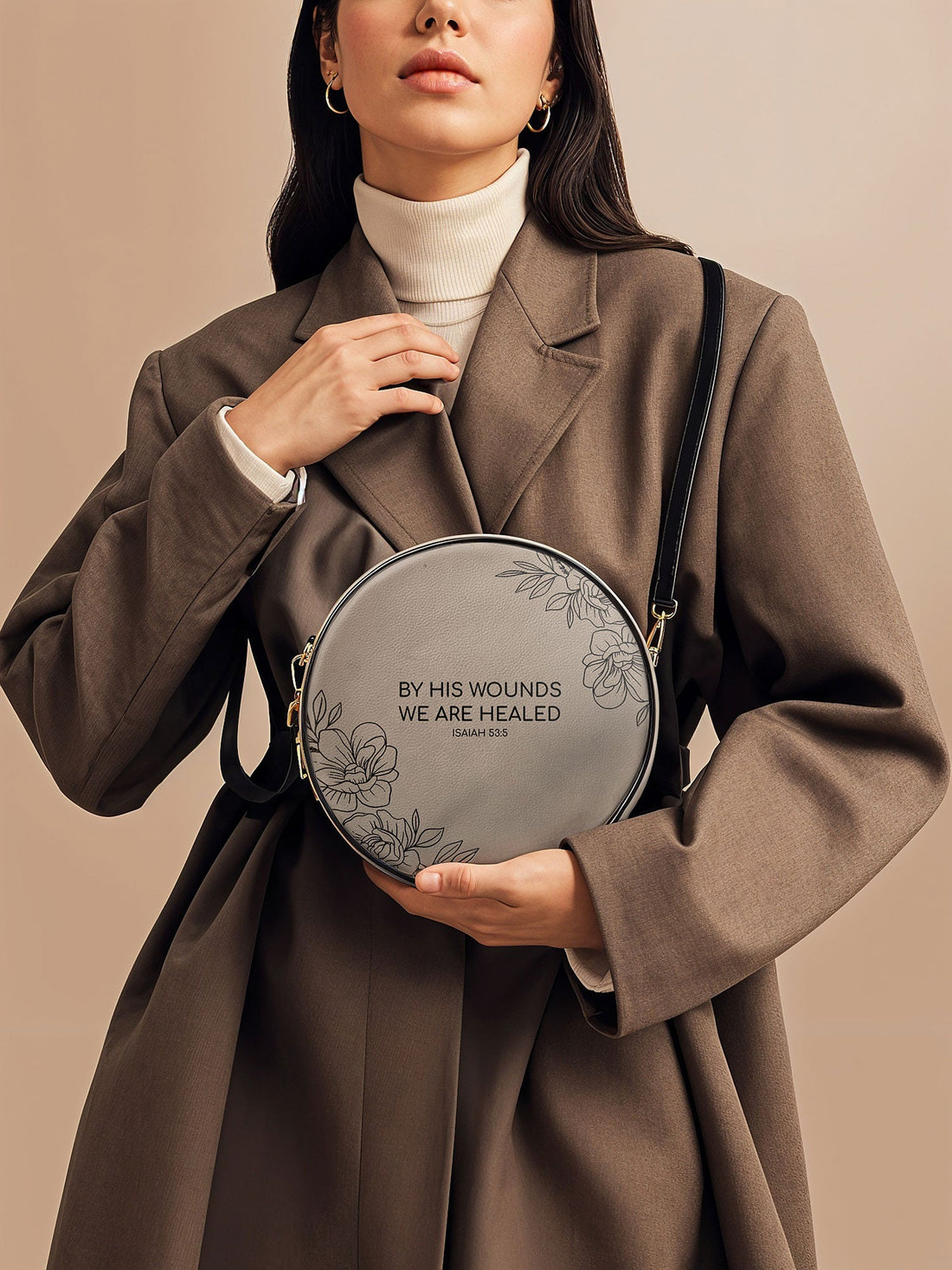 "Complete" - Isaiah 53:5 Circle Crossbody Bag