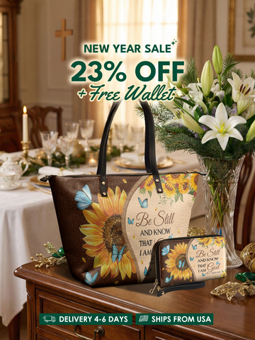 Presence - Psalm 46:10 Leather Tote Bag Deal