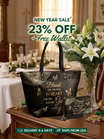 Pure - Matthew 5:8 Leather Tote Bag Deal