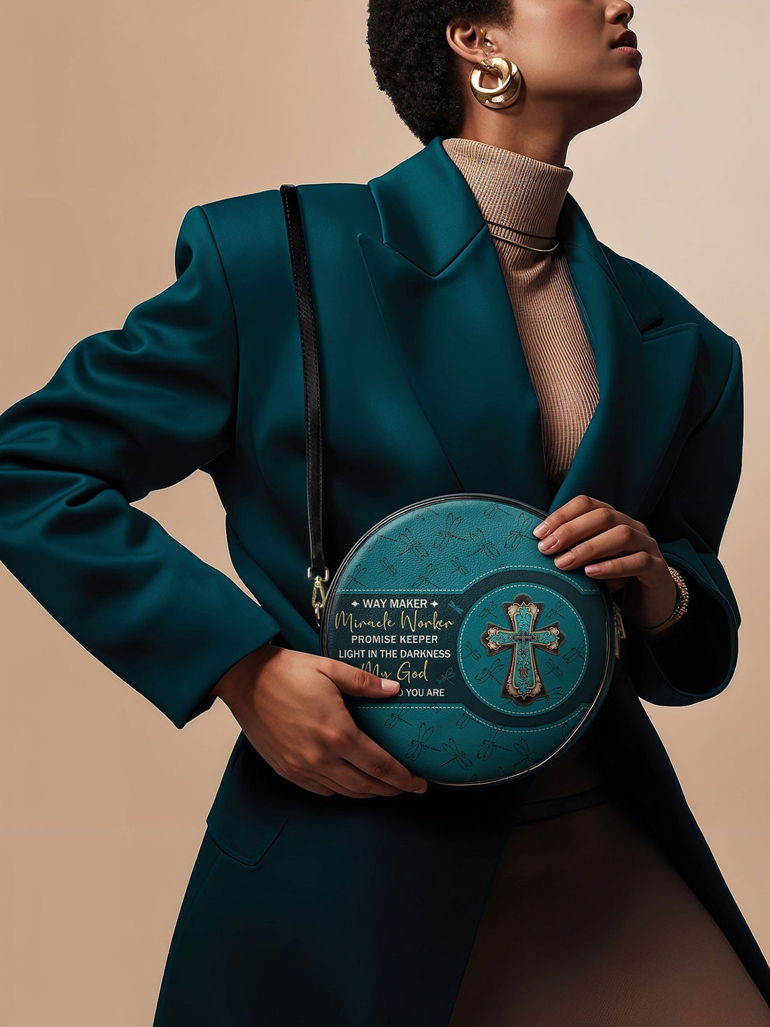 "Lighthouse" Circle Crossbody Bag