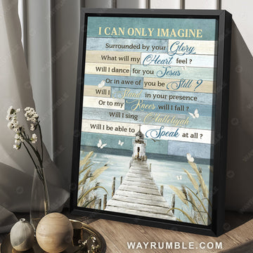 Church painting, By the river, I can only imagine - Jesus Portrait Canvas Prints, Wall Art