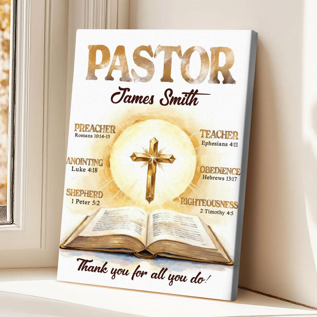 My Preacher, Teacher, & Shepherd | Personalized Poster/Canvas