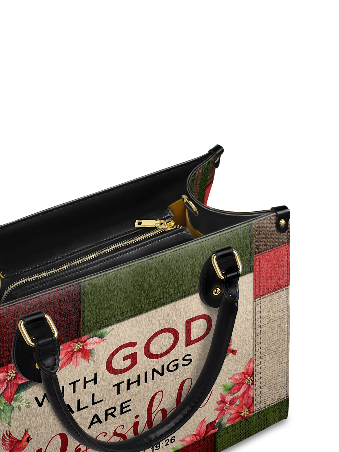 "Hope" - Matthew 19:26 Leather Handbag